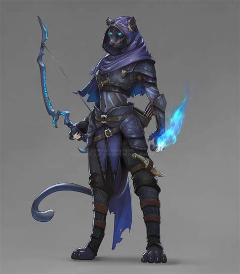 Oc Art Bow User Tabaxi Warlock Hexblade Dnd Fantasy Character Art