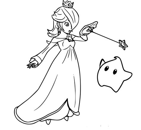Coloriage Rosalina Super Smash Bros à imprimer