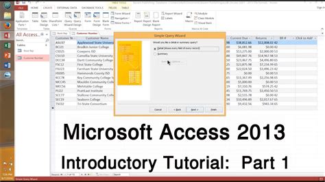 Introduction To Microsoft Access Part 1 Youtube