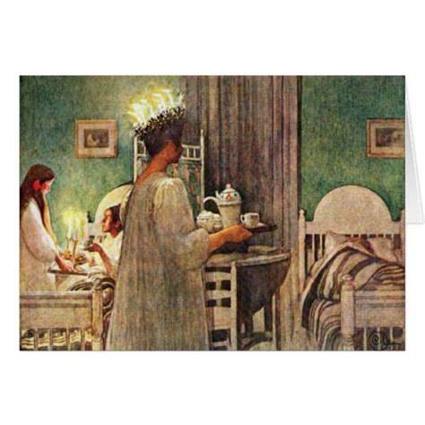 Carl Larsson St Lucia Day Christmas In Sweden Card