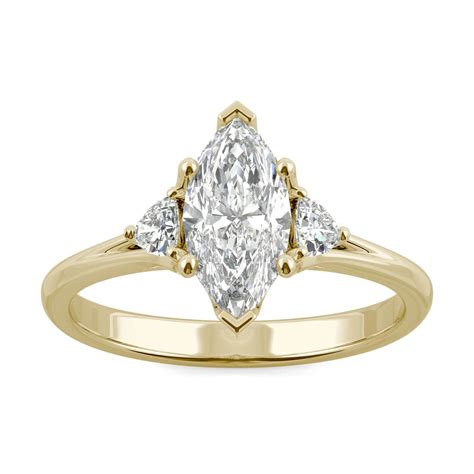 Signature Marquise Three Stone Engagement Ring in Yellow Gold