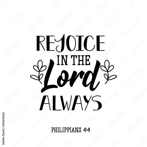 Rejoice In The Lord Always Lettering Calligraphy Vector Ink