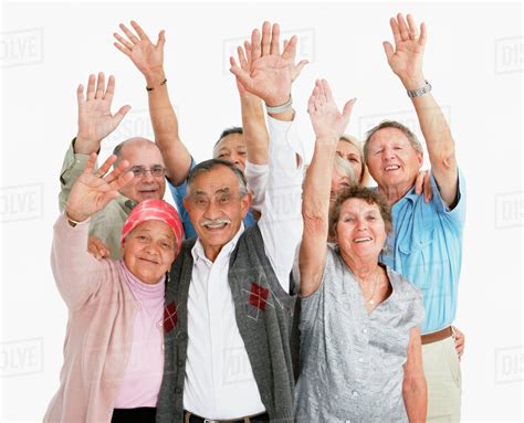 A Group Of People Waving Stock Photo Dissolve