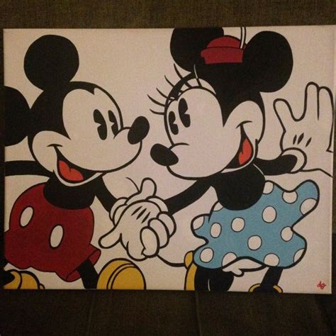 Vintage Mickey And Minnie Mouse Acrylic By Galvanizedstudio Disney