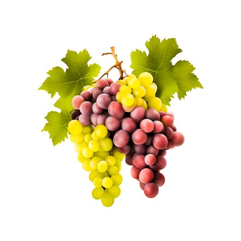 Red Grapes With Leaves Generative Ai 32518618 Png