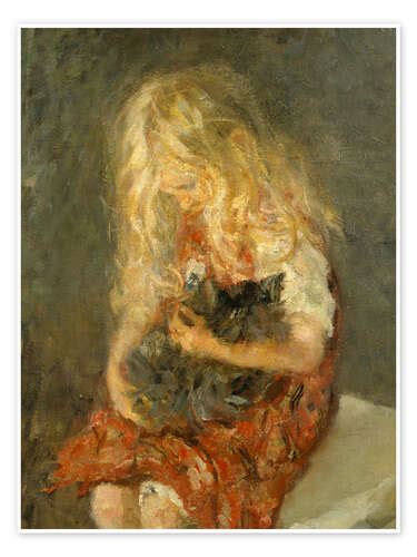 Girl With Cat 1897 Print By Oda Krohg Posterlounge