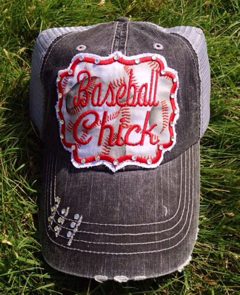 baseball chick trucker baseball hat cap etsy