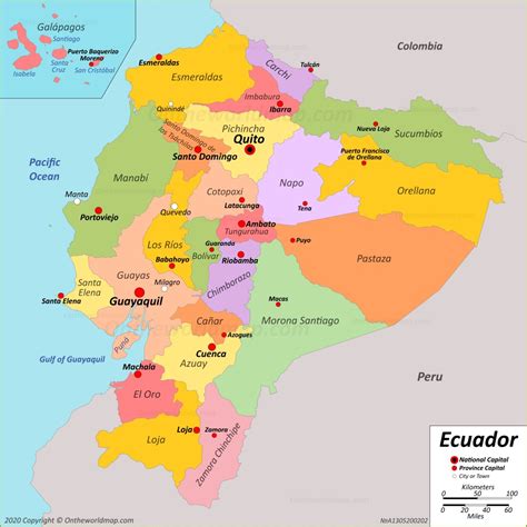 Ecuador Map With Provinces And Capitals Ph