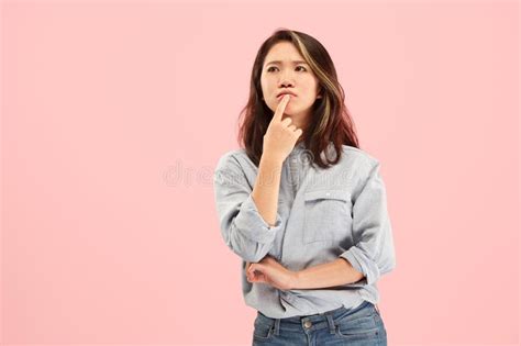 Young Serious Thoughtful Business Woman Doubt Concept Stock Photo