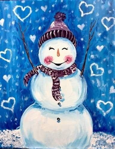 Pin By Gislaine Duguay On Noel Christmas Paintings Snowman Painting