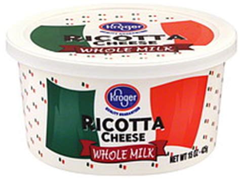 Maybe you would like to learn more about one of these? Kroger Ricotta Cheese Whole Milk 15.0 oz Nutrition ...