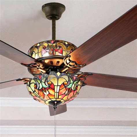 For instance, you will need to decide whether you would like to attach a fixture that has connect the light's wires to the fan's wires with wire nuts. Tiffany Style Stained Glass Halston Ceiling Fan - Spice ...