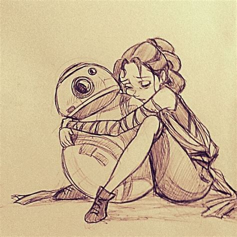 Star wars Rey & BB-8 drawing | Rey star wars, Star wars art