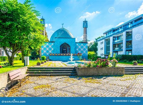 View of a Mosque in Hamburg Stock Photo - Image of building, green
