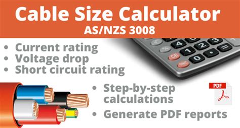 The size of wire required for a given task depends on the voltage being used, the amount of amps required and also the distance. Cable Size Calculator AS/NZS 3008 | jCalc.NET | jCalc.net