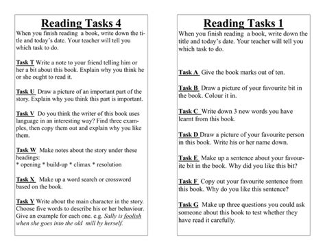 Reading Tasks 4 Reading Tasks 1