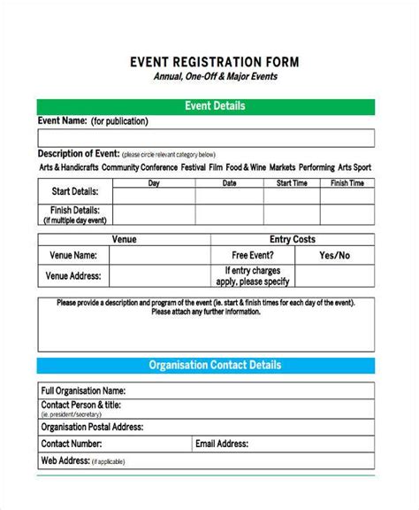 Free 7 Event Registration Formsn And Samples In Pdf