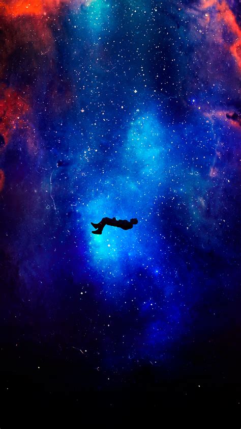 Download Wallpaper 1440x2560 Silhouette Levitation Space Cosmos