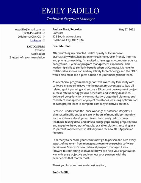3 Program Manager Cover Letter Samples & Guide for 2022