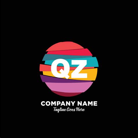 Qz Initial Logo With Colorful Template Vector 22685163 Vector Art At