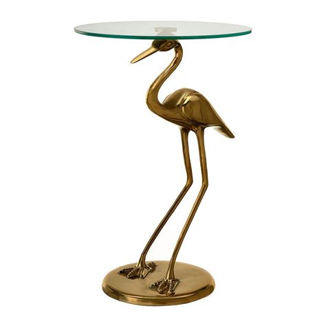Discover The Pols Potten Gold Plated Crane Side Table Matt Finish At