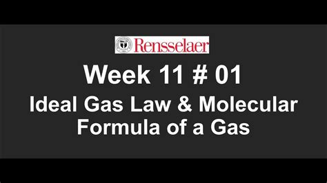 Value of r will change when dealing with different unit of pressure and volume (temperature factor is overlooked because. Week11_01 Ideal gas law - Gas Molecular Formula - YouTube
