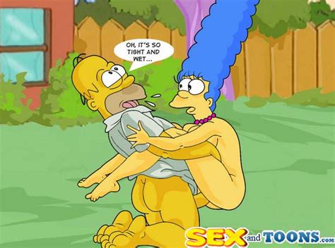 Rule 34 Clothes Color Day Female Homer Simpson Human Male Marge Simpson Nude Outdoors Sex And
