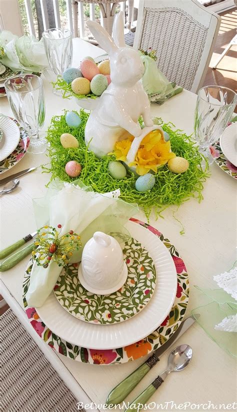 Spring Easter Table Setting With Spode Emmas Garland And Bunny