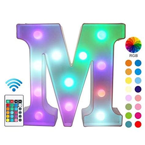 Pooqla Colorful Led Marquee Letter Lights With Remote C