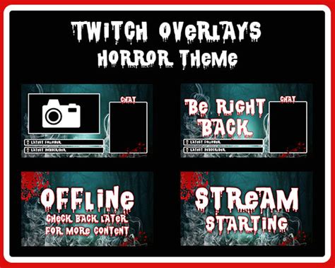 Horror Themed Twitch Overlays Obs Streaming Extension Pack Etsy Uk