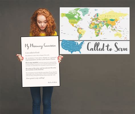 Missionary Called To Serve Lds Mormon Missionary Map Premium Print