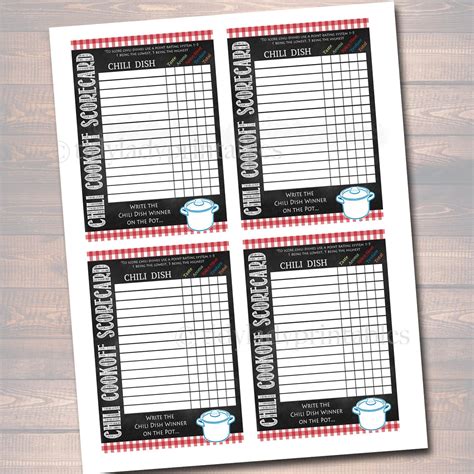 Free Printable Chili Cook Off Score Cards Printable Templates