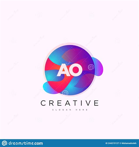 Initial Letter Ao Logo Template Colorful Circle Sphere Design For