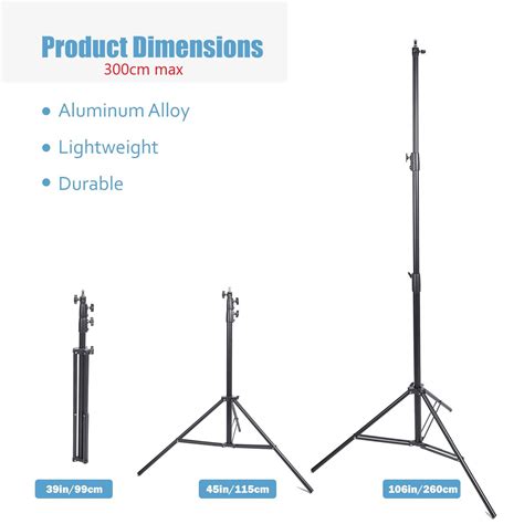 Studio Light Stand 3 4m Heavy Duty Adjustable Professional Tripod