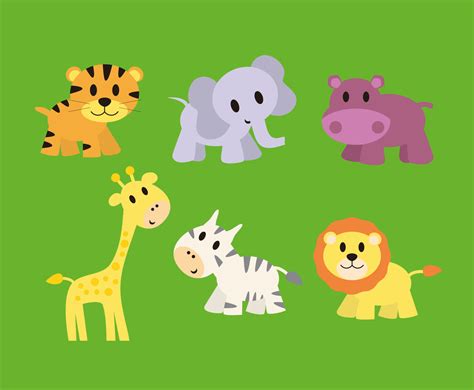 Cute Baby Animals Vector Vector Art And Graphics