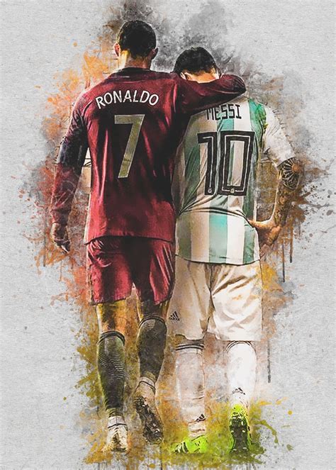 Messi Ronaldo Poster Print By Mikha Art Displate Jogadores De