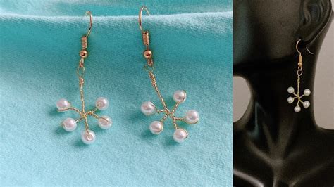 Diy Earrings How To Make Simple Wire Wrapped Pearl Earrings Wire