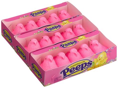 Marshmallow Peeps Pink Chicks 45 Ounce 15 Count Boxes Pack Of 6