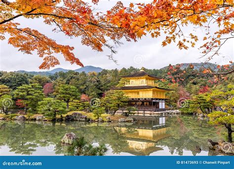 Autumn Season Of Kinkakuji Temple The Golden Pavilion In Kyoto Japan