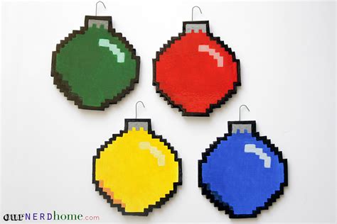 We Made Some Diy 8 Bit Holiday Ornaments Our Nerd Home