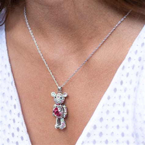 Teddy Bear Necklace With Swarovski Crystals 24 Style