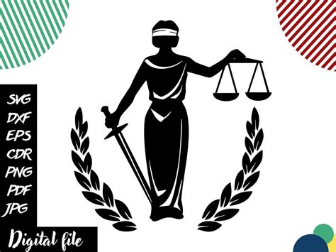 Lady Justice Silhouette Scale Of Justice Vector For Cutting Etsy