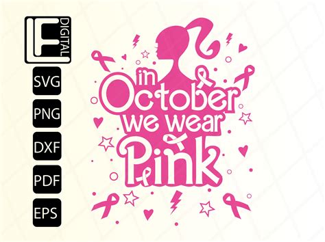 breast cancer svg in october we wear pink svg hope svg etsy
