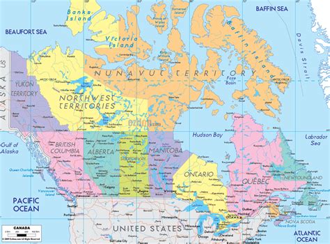 In addition to the maps, our mapbooks include written descriptions of each hunting area compiled by our team of outdoor writers. Political Map of Canada - Ezilon Maps