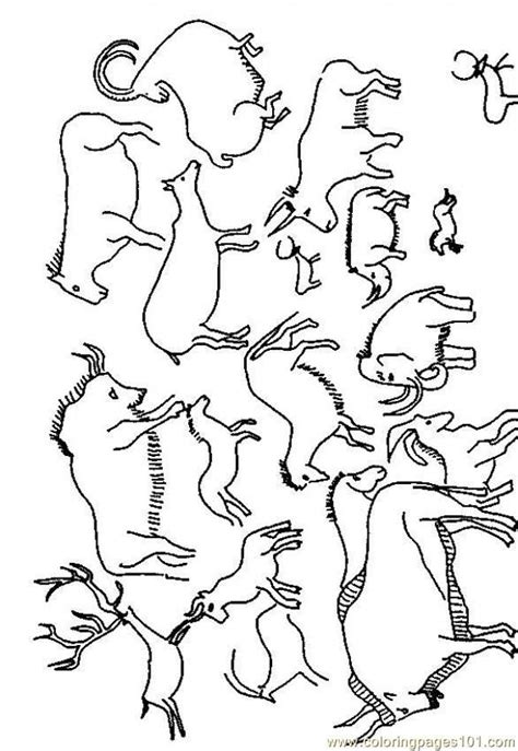 Cave Painting Coloring Page Free Printable Coloring Pages Stone Age