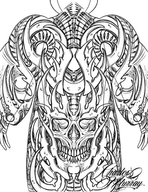 Biomech Skull Full Back Tattoo Art Last Sparrow Tattoo