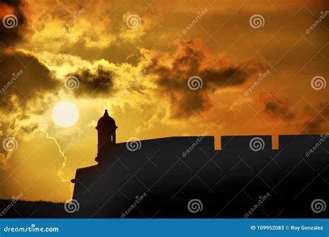 Sunset At El Morro In San Juan Puerto Rico Stock Image Image Of