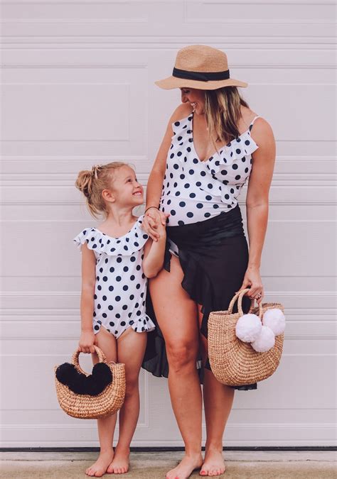 mommy and me outfit polka dot swimsuit mommy and me etsy