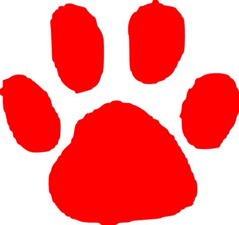 Red Paw Print Clip Art At Vector Clip Art Online Royalty
