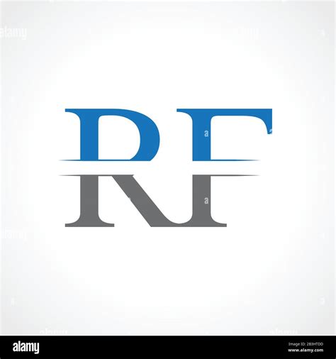 Abstract Letter Rf Logo Design Vector Template Creative Blue And Grey